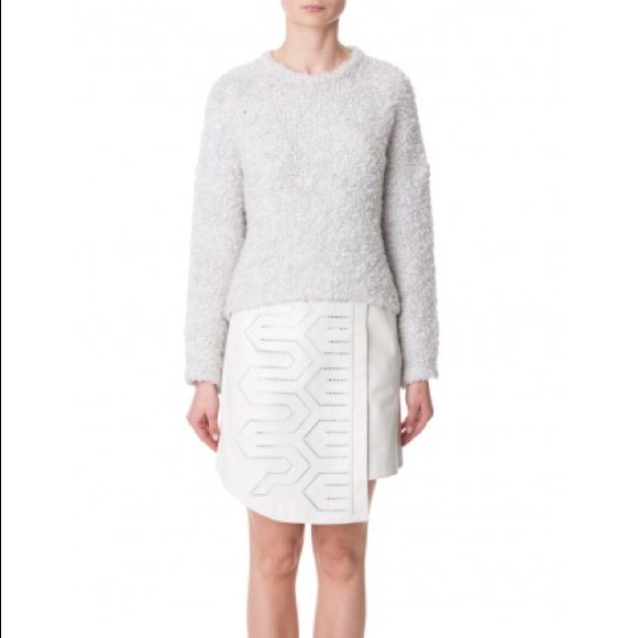 Tibi Embroidered Leather Asymmetrical Skirt - Picture 6 of 8